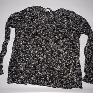 white and black sweater